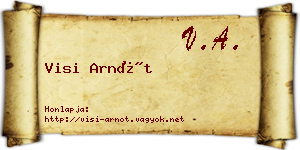 Visi Arnót névjegykártya